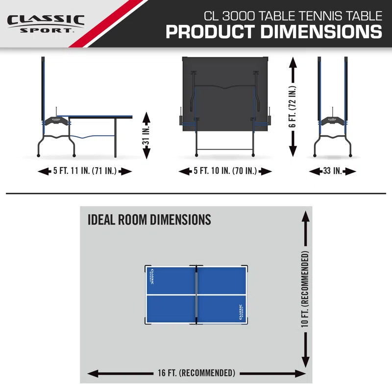 EastPoint Sports Regulation Size Foldable Indoor Ping Pong Table (18mm Thick)