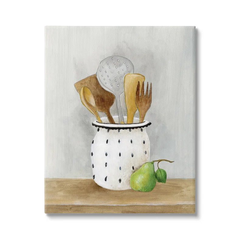 Stupell Industries Aw-365-Canvas " Kitchen Utensils Still Life " by Janet Tava Painting Print