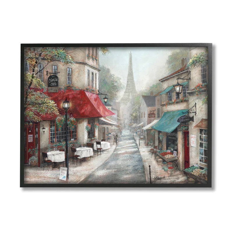Stupell Industries " Parisian City Streets Traditional Countryside Bistro Architecture " by Ruane Manning