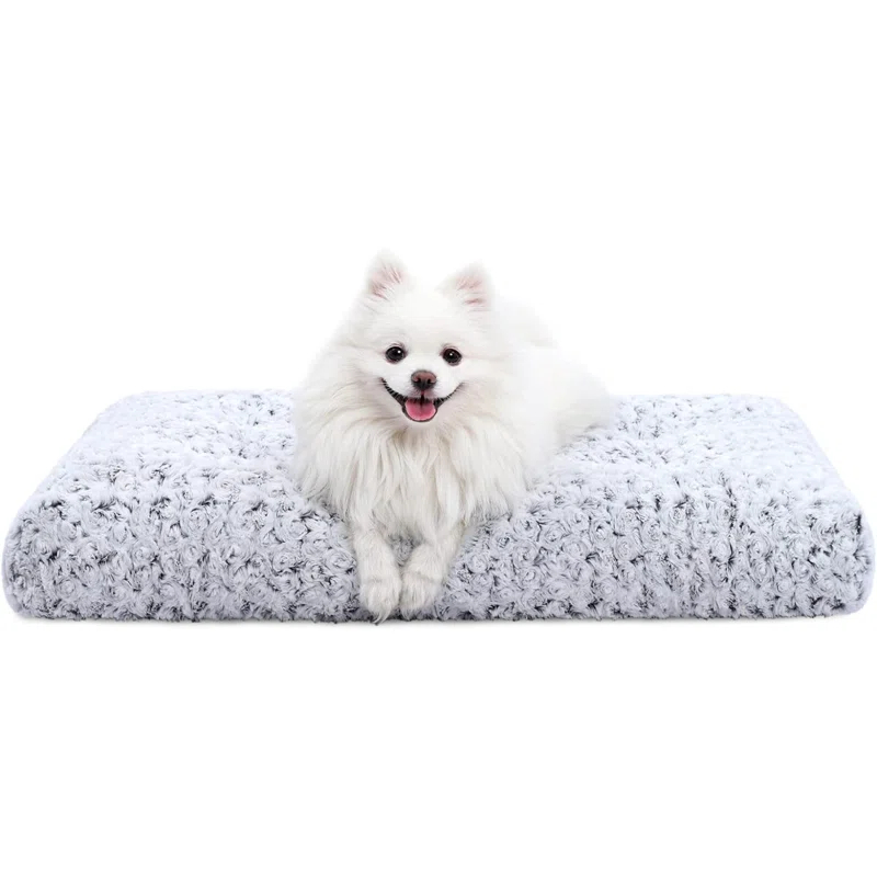 Tucker Murphy Pet™ Washable Dog Bed Deluxe Plush Dog Crate Beds Fulffy Comfy Kennel Pad Anti-Slip Pet Sleeping Mat