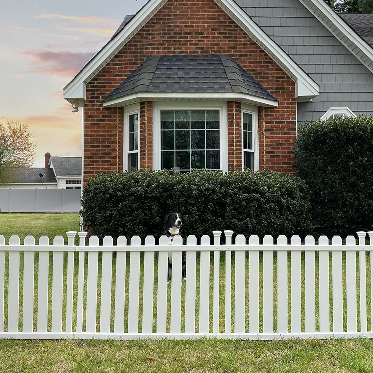 Zippity Outdoor Products 2.5ft H x 3.5ft W (2 Panels) No Dig Zippity Bella Puppy and Garden Fence Kit, No Dig Fence Panels, White Vinyl Fences for Dogs, Temporary Fence for Backyard, White Picket Fence Garden Border, ZP19064