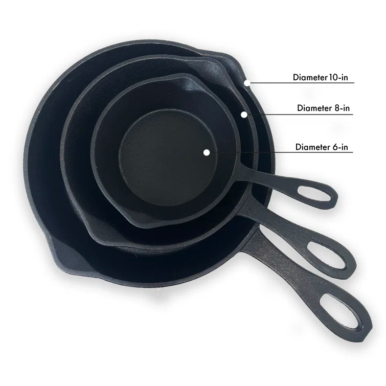 Bayou Classic Bayou Classic Seasoned Cast Iron Non-Stick Skillet Set