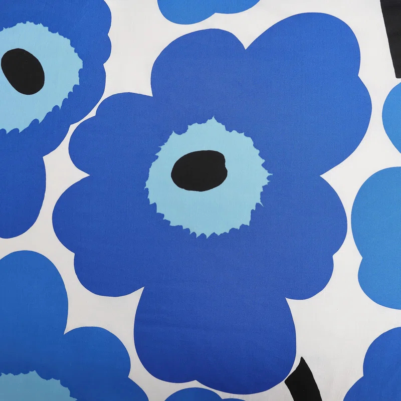 Marimekko Unikko Blue Cotton Duvet Cover Set