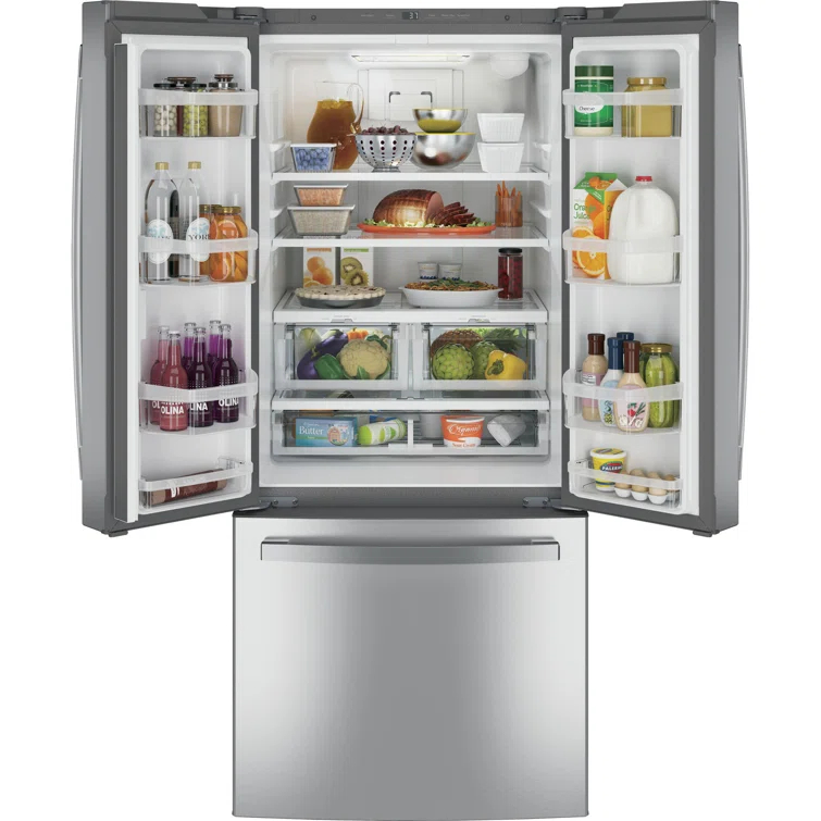 GE Appliances Energy Star 30" French-Door 20.8 Cu. ft. Refrigerator GNE21FYKFS