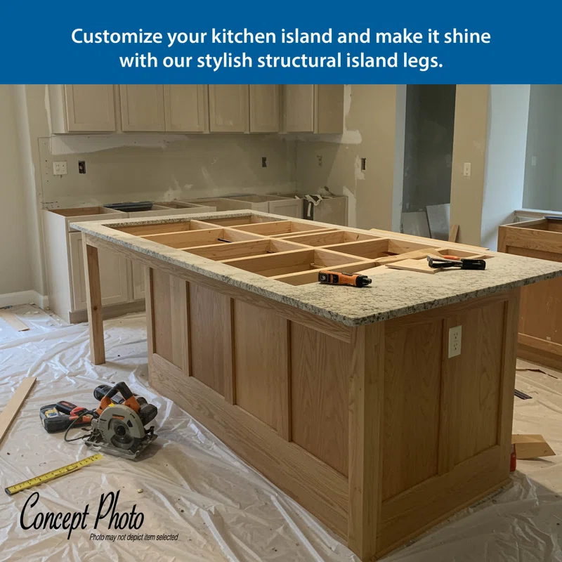 Architectural Products by Outwater L.L.C. 5" Wide x 35-1/4" High Hardwood Mission Plain Island Legs