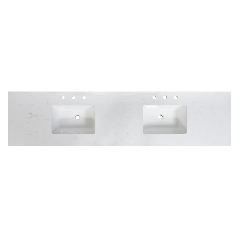Altair Oderzo 84" Resin Double Vanity Top with Sink and 6 Faucet Holes