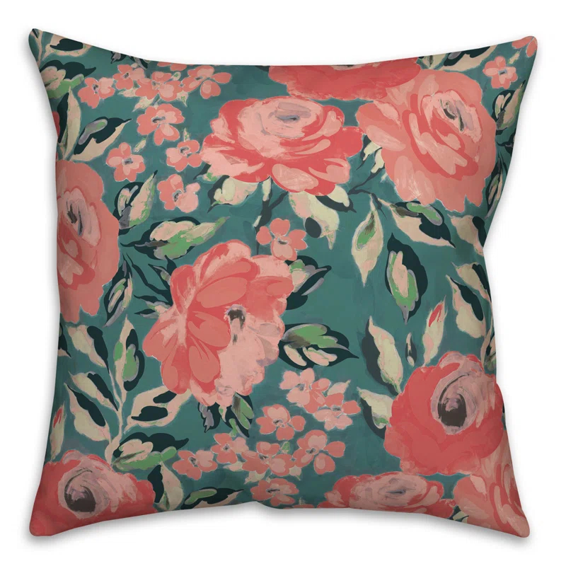 Designs Direct Creative Group Floral Indoor/Outdoor Throw Pillow