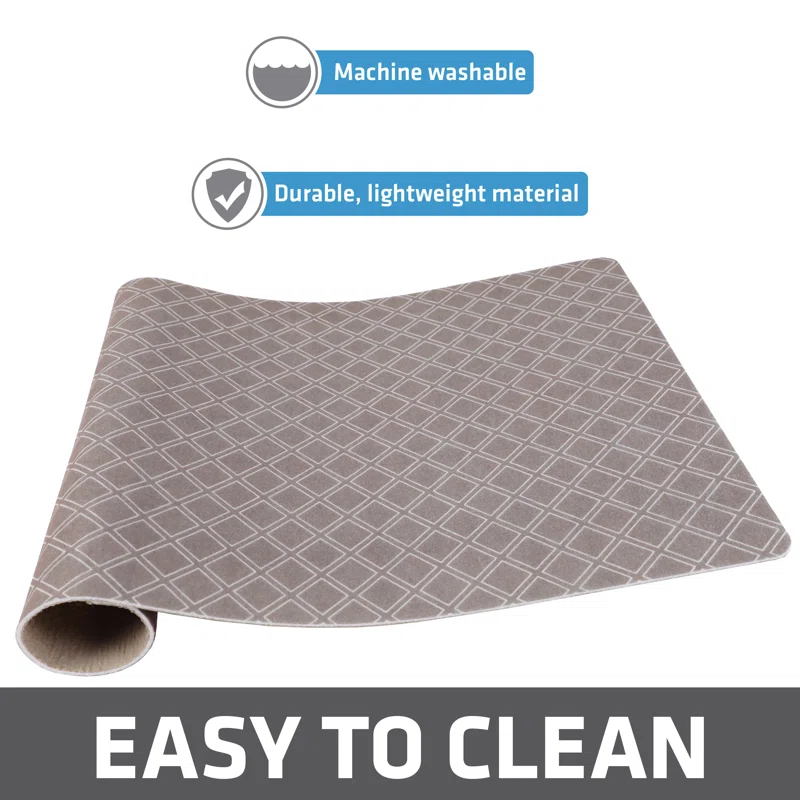 Pet Bowl Placemat, Feeding Mat For Dog & Cat - Thin, Absorbent, Waterproof, Machine Washable