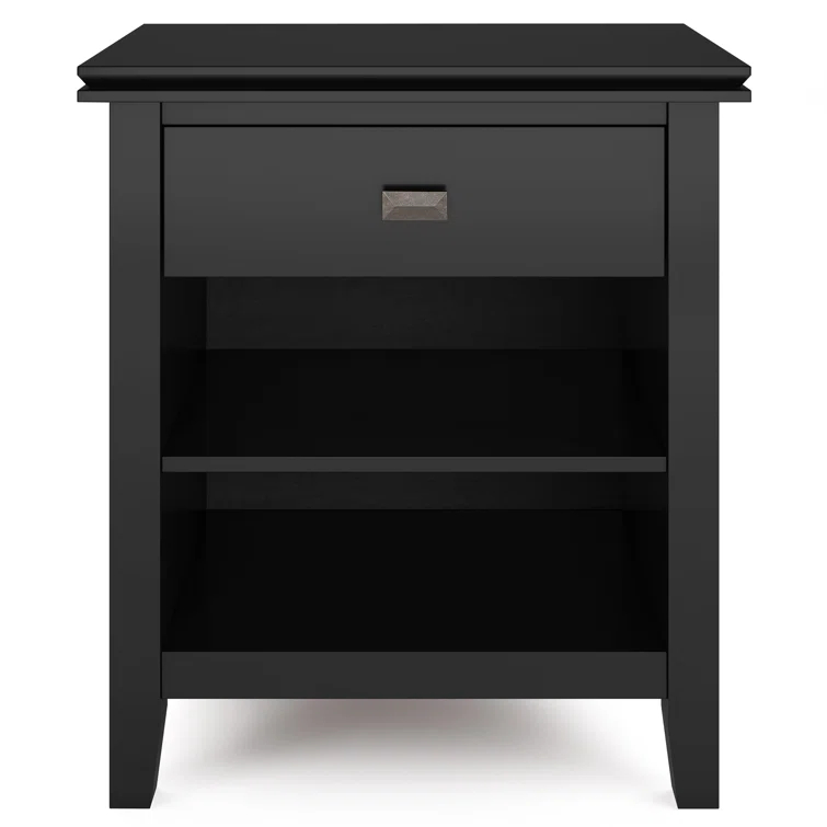 Simpli Home Artisan 24"W Solid Wood Nightstand with Drawer and Shelves & Reviews | Wayfair