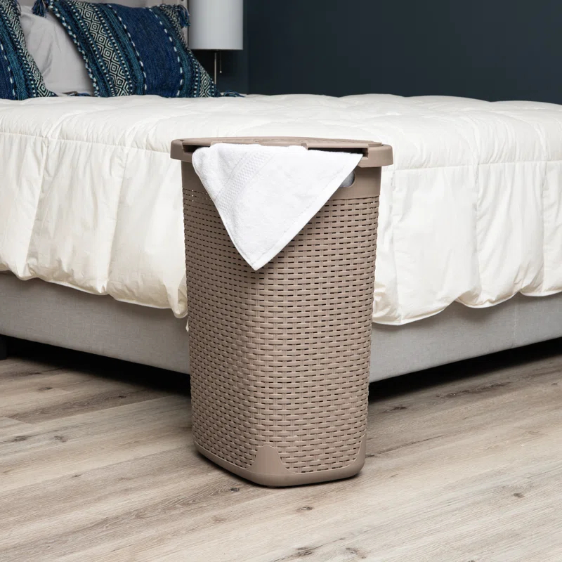 Mind Reader Mind Reader 50L Slim Laundry Hamper, Clothes Basket, Lid, Plastic