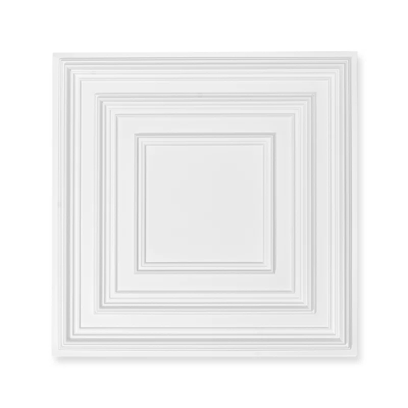 VEVOR Ceiling Tiles 12-Pack 24 x 24 in PVC Easy Installation White Peg Pattern | Wayfair