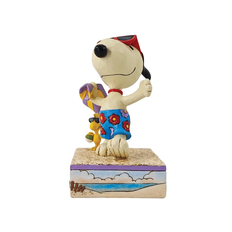 Jim Shore Peanuts by Jim Shore Snoopy & Woodstock at the Beach Figurine 5.1in H