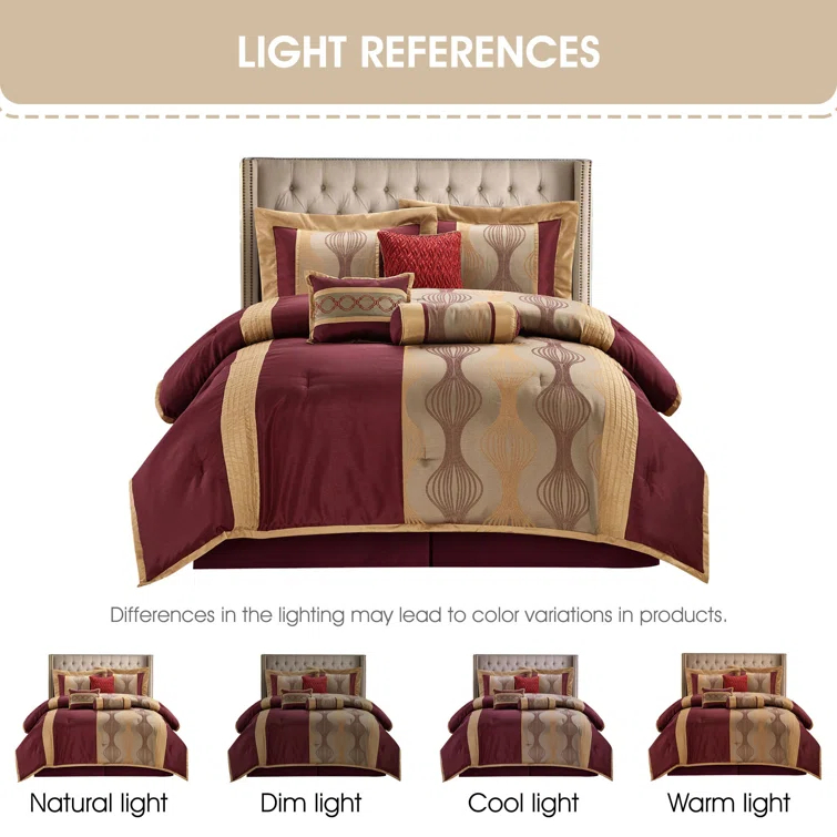 Nanshing America, Inc Kath 7 Piece Microfiber Modern & Contemporary Comforter Set