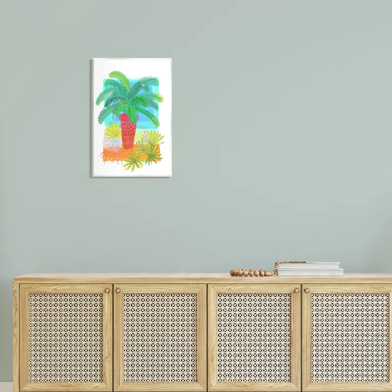 Stupell Industries " Tropical Palm Plant Leaves Whimsical Summer Botanicals "
