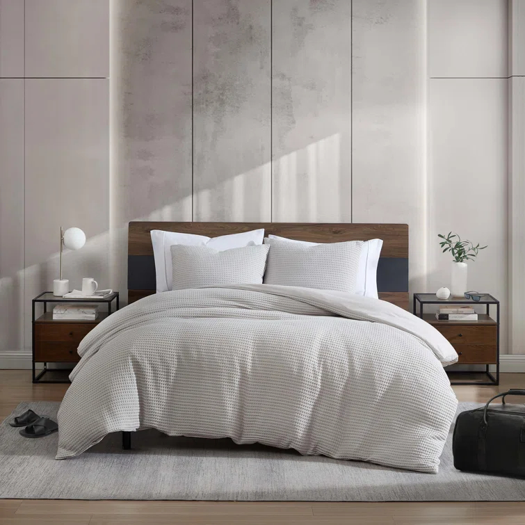 Kenneth Cole Kenneth Cole Solid Waffle Reversible Comforter Set