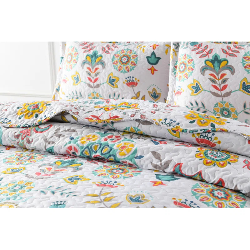 Bohemian Floral Quilt Set