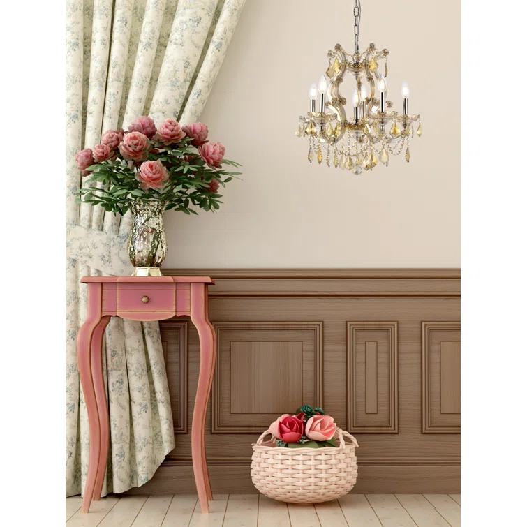 Ivy Bronx Maria Theresa 6 Light 20 inch Dining Chandelier Ceiling Light, Royal Cut