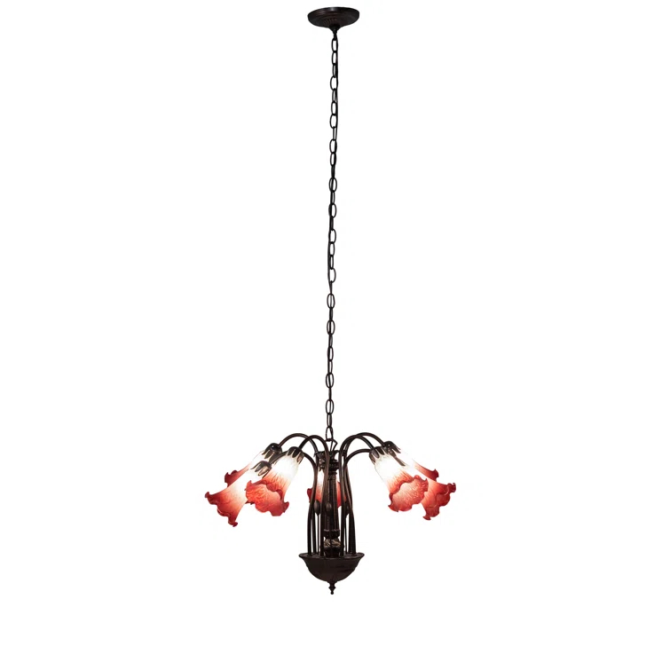 Meyda Tiffany 236538 Tiffany Pond Lily 7 Light 26" Wide Chandelier - MultiColor