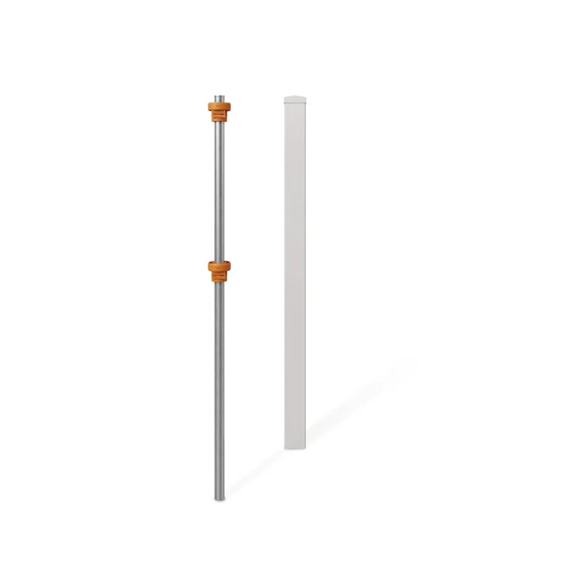 WamBam No-Dig Fence 5ft H (1 Fence Post) No Dig WamBam Windsor Finishing Post with Steel Pipe Anchor Kit, Permanent White Vinyl Post for Windsor Fence Panels and Gate Kit, Perfect for Yard, Pool or Dog Fence BL19109