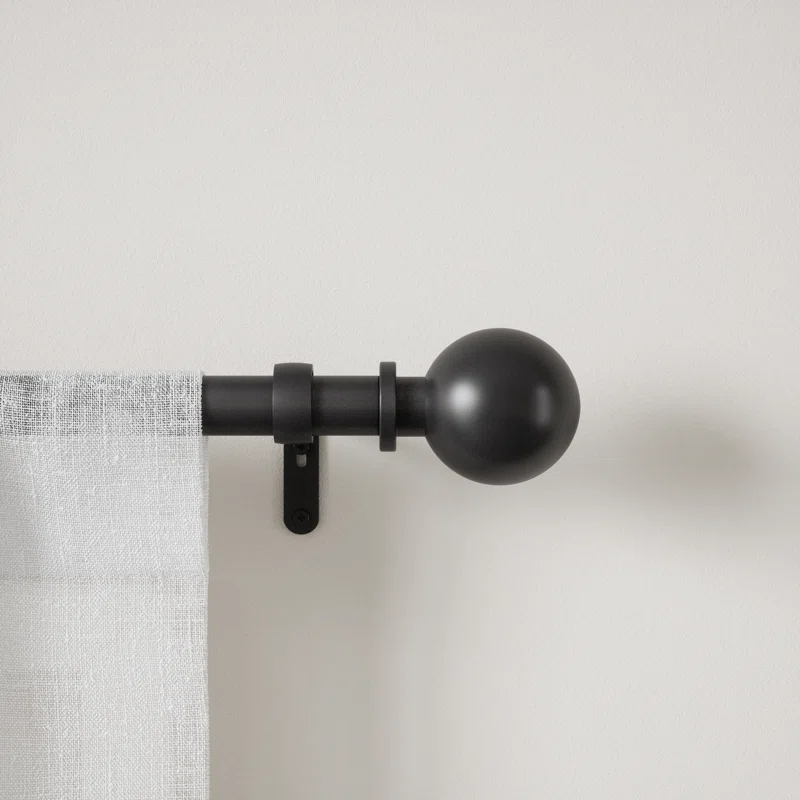 Bowman Curtain Rod - Brushed Black / 72"-144"