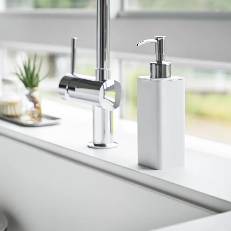 Yamazaki Home Yamazaki Home Refillable Hand Soap Dispenser With Pump, Bathroom, Kitchen, 8.5 fluid oz.