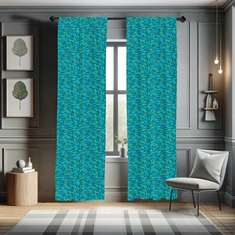 Ambesonne Abstract Semi-Sheer Rod Pocket Sliding Panel (Set of 2)