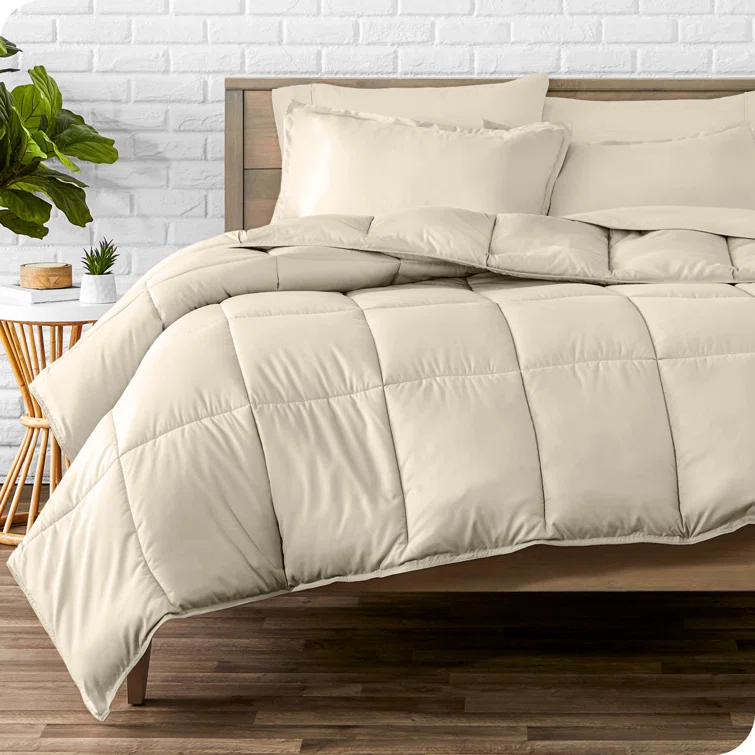 Full XL Sand Microfiber Down Alternative Bed-in-a-Bag Set