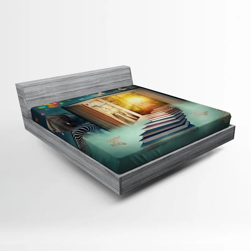 Ambesonne Fantasy Microfiber Fitted Sheet