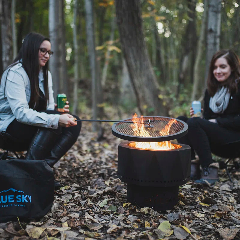 Blue Sky Outdoor Living Round Steel Wood Burning Smokeless Fire Pit