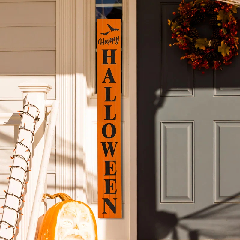 Jetlink Crafts Happy Halloween 5 Foot Wooden Porch Sign