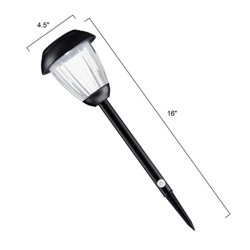 8 Solar Outdoor Lights - 16-Inch-Tall Stainless-Steel Stake Lights for Gardens, Walkways, Driveways, Landscapes, and Patios by Pure Garden (Set of 8)