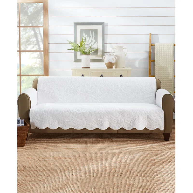 Sure Fit Heirloom Quilt Furniture Cover Cotton Box Cushion Sofa Slipcover