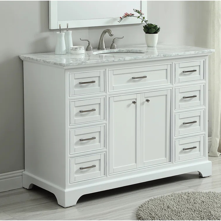 Birch Lane™ Hermes 48'' Single Bathroom Vanity with Marble Top