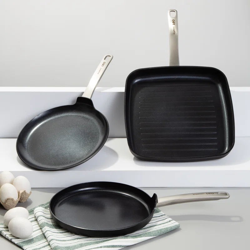 BergHOFF BergHOFF Leo Graphite Nonstick Ceramic Pancake Pan 10.25", Sustainable Recycled Material