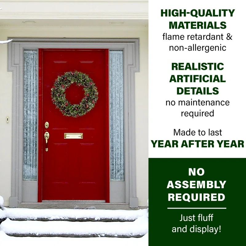Christmas Wreath Handcrafted Faux 20'' Wreath
