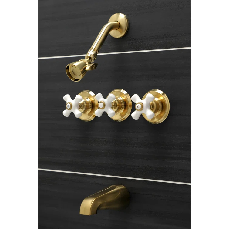 Kingston Brass Kingston Brass Victorian Triple-Handle Tub and Shower Faucet KB235PX