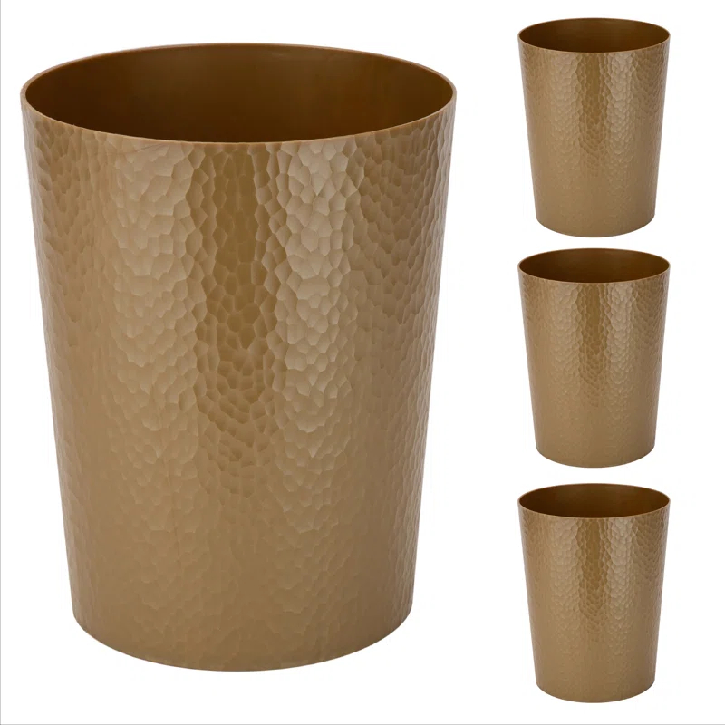Bath Bliss Plastic Open Waste Basket (Set of 4)