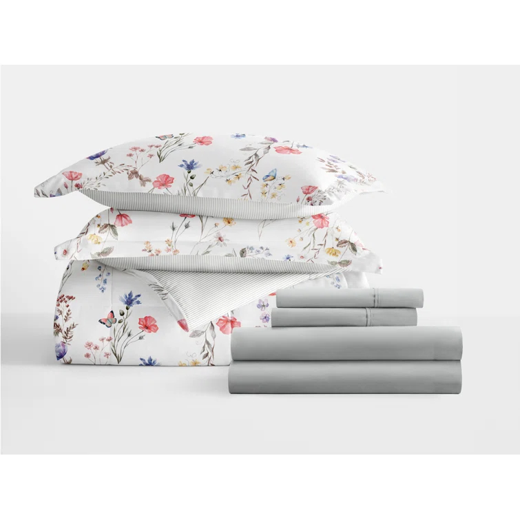 IEnjoy Home 7-Piece Bedding Bundle - Pattern Comforter and Sheet Set