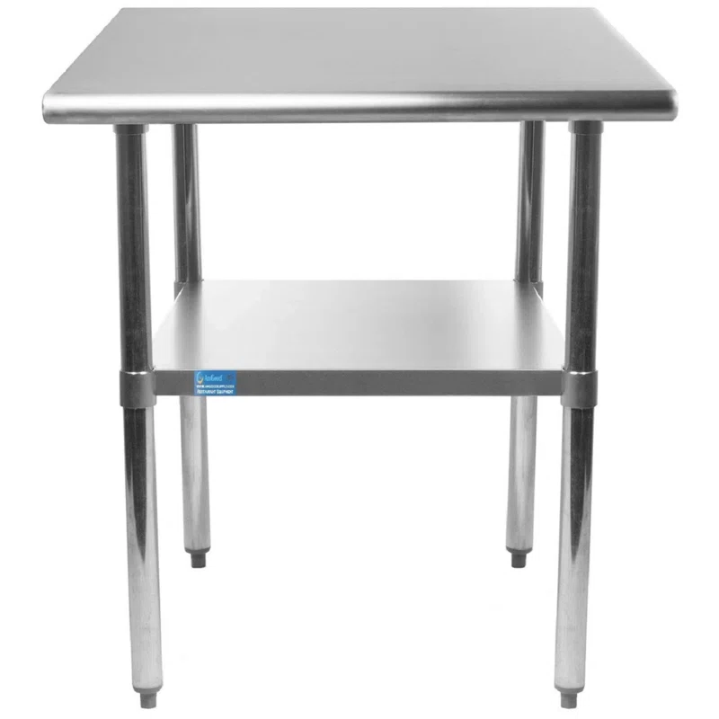 Stainless Steel Table with Undershelf. Metal Prep Table. NSF.