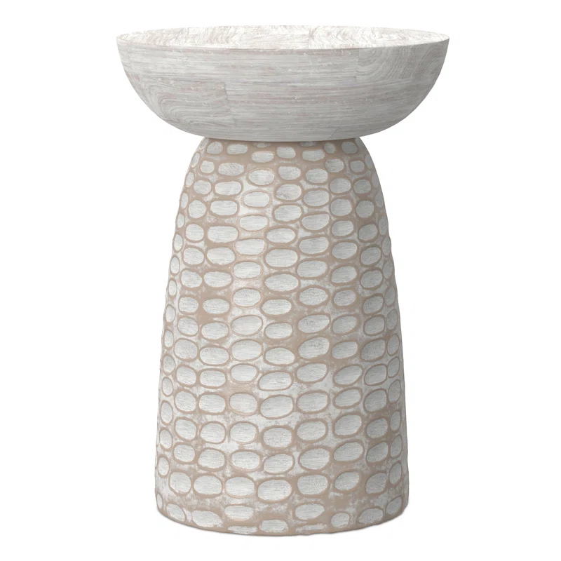 Dakota Fields Solid Mango Wood Contemporary Accent Table with Textured Finish, Fully Assembled