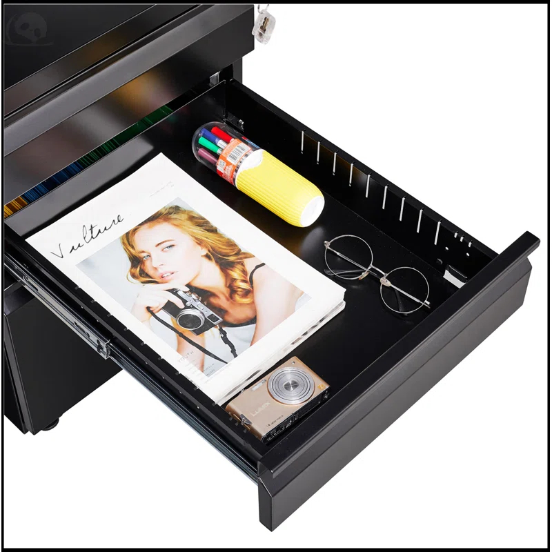 Inbox Zero 3-Drawer Mobile File Cabinet With Lock