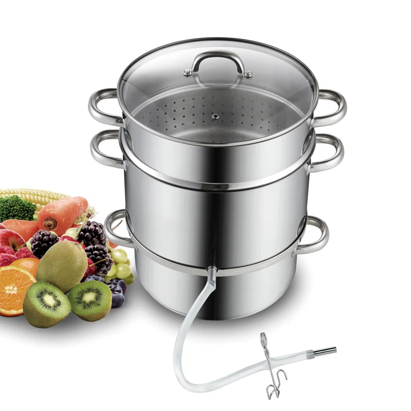 Cooks Standard Cooks Standard Canning Juice Steamer Extractor Fruit Vegetables, 11-Quart Stainless Steel Multipots
