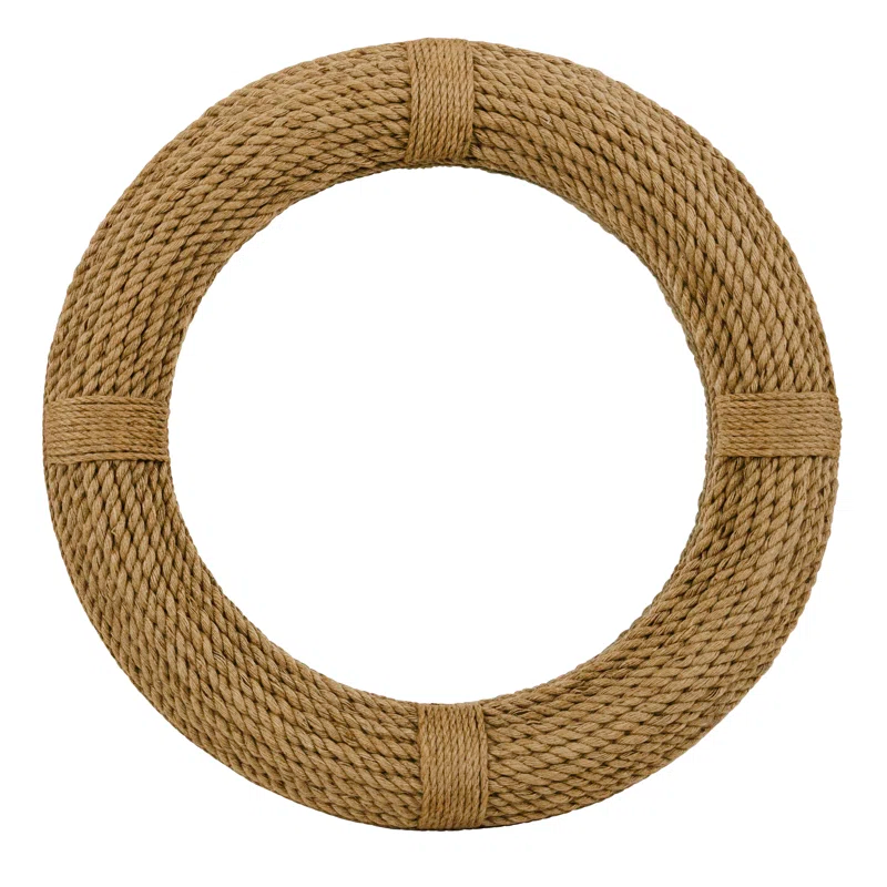 Evalyn Round Jute Mirror
