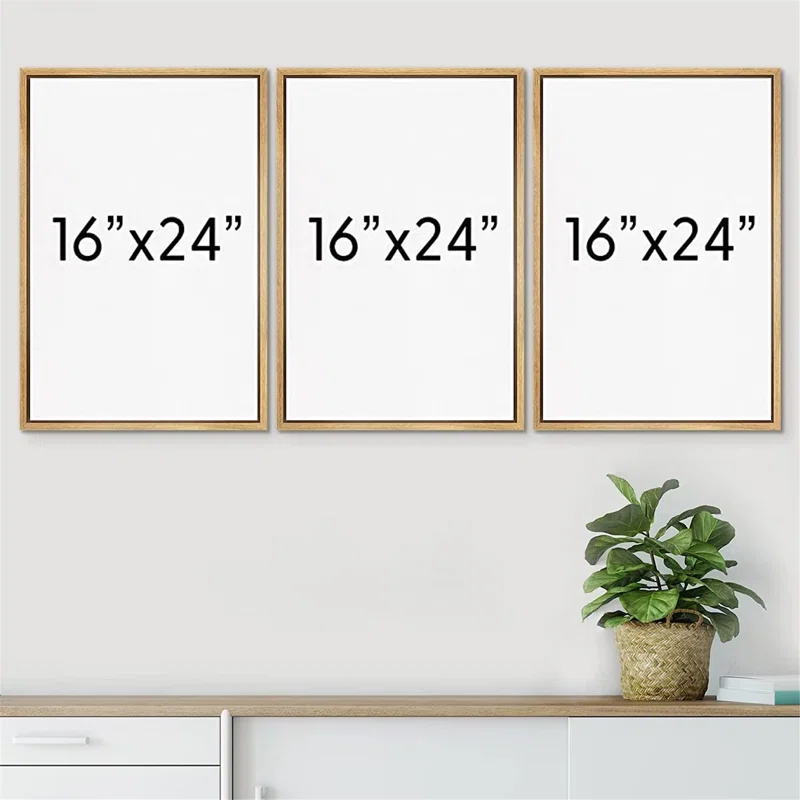 IDEA4WALL Sage Green Abstract Landscape Modern Organic Minimal Bedroom Framed Canvas Print 3 Pieces Wall Art