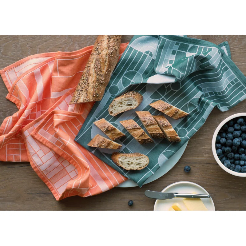 Frank Lloyd Wright Cotton Jacquard Kitchen Towel Linen Set (Set of 2)