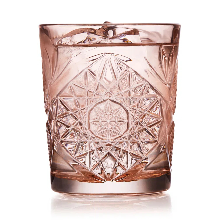 Libbey Hobstar Rose Double Old Fashioned Glasses, 12-Ounce (Set of 4)