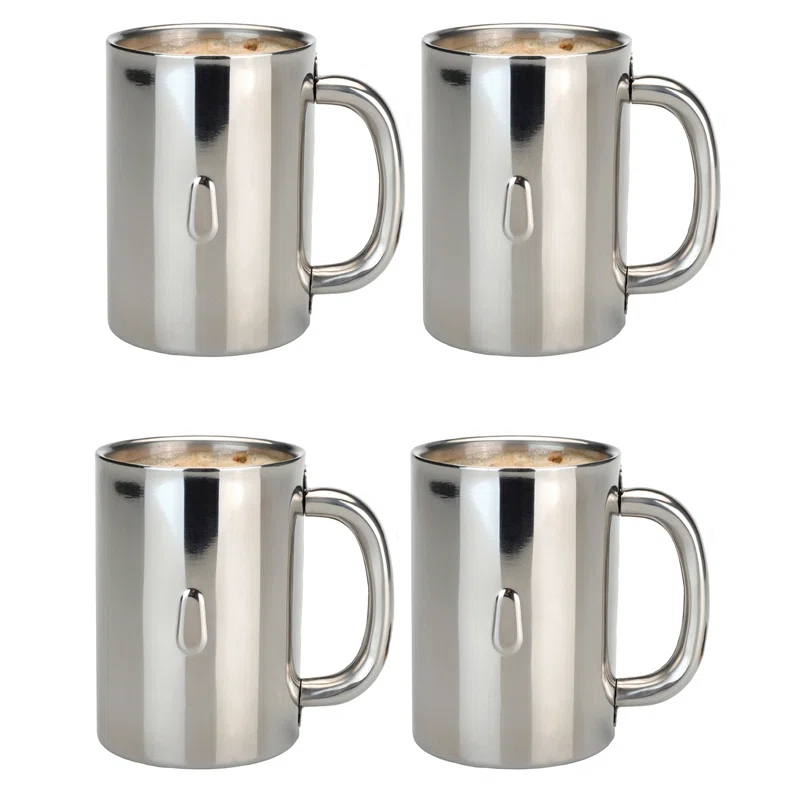 BergHOFF BergHOFF Straight 4Pc 18/10 Stainless Steel Coffee Mug Set (Set of 4)