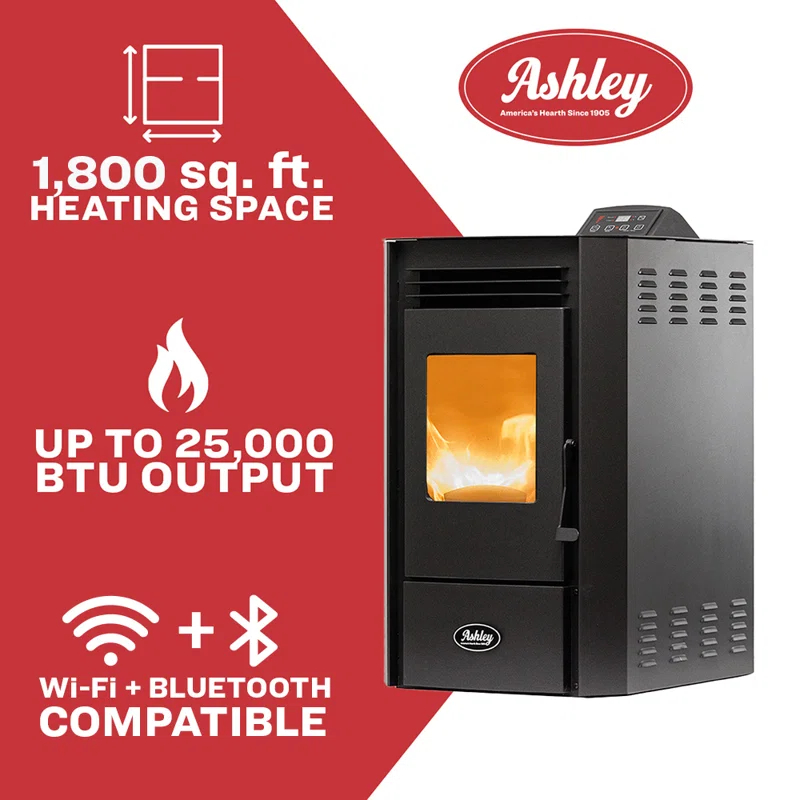 Ashley Hearth Ashley 1300 Sq Ft Pedestal Pellet Stove 50 Lb Hopper - Wifi