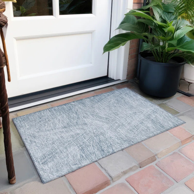 Chayden ACN991 1'8" x 2'6" Machine Washable Gray Indoor/Outdoor Area Rug