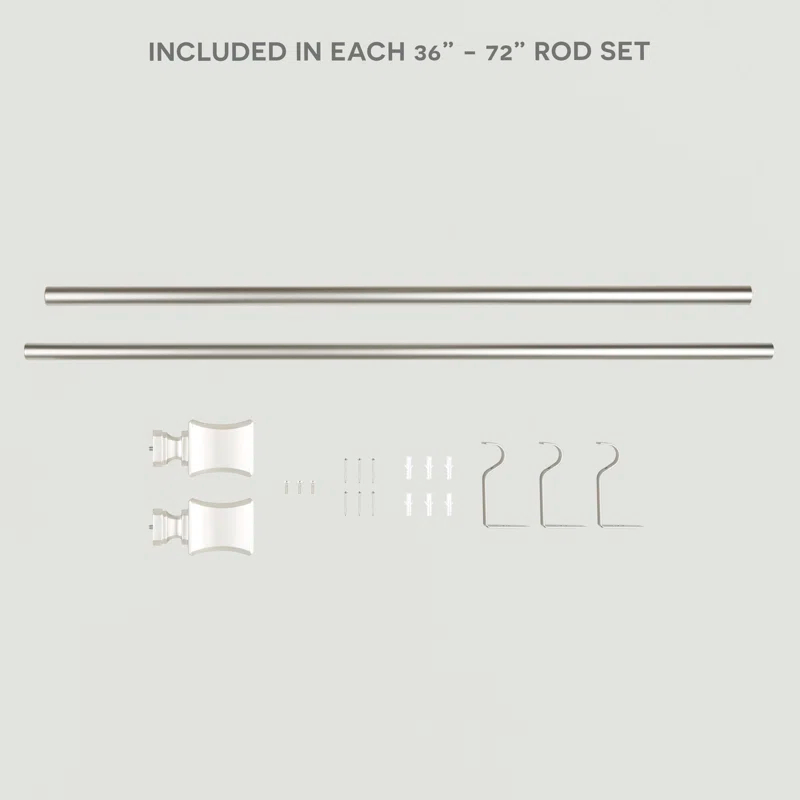 Amalgamated Textiles Exclusive Home Loran 1" Window Curtain Rod and Finial Set, Adjustable